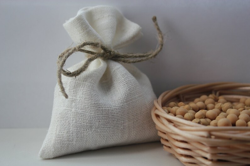 Set of 130 Wedding Favor Bags White Linen Favor Bags Medium 4 x 6