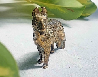 Vintage Brass German Shepard Dog Figurine, Alsatian Dog Memorial Gift