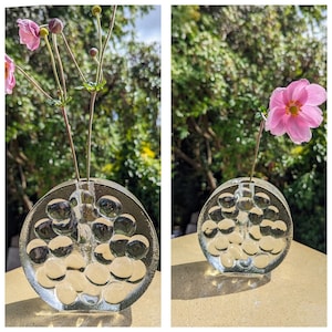 Vintage 60s Walther Mid Century German Glass Solifleur Glass Stem Vases - Large and Small, 1960&#39;s Retro Vases