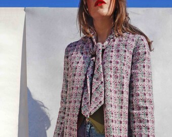Lilac festival Coat plus size regular grunge boho hippy hippie duster long jacket patches vintage crochet stripes long jacket RitaNoTiara