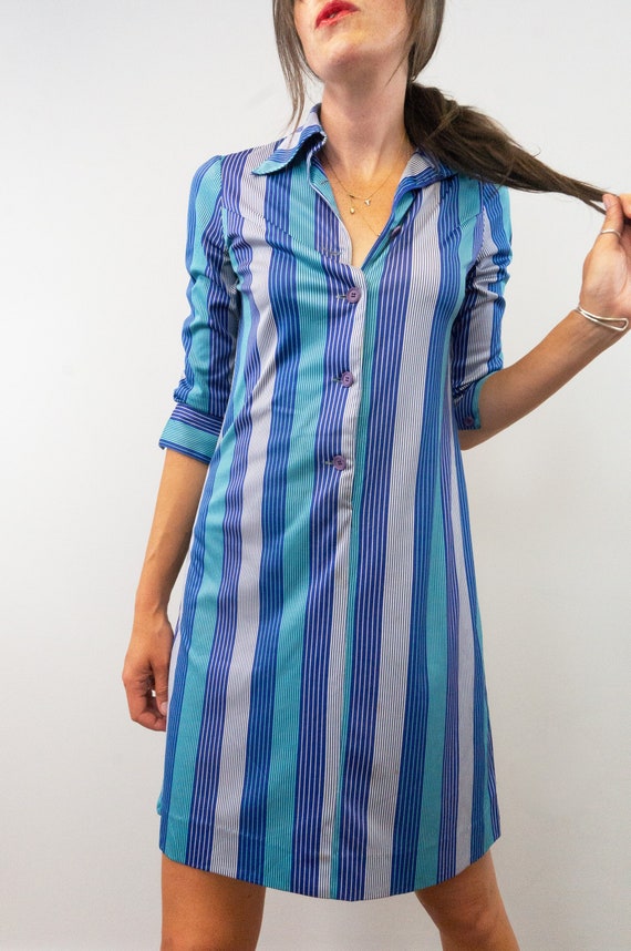 blue dress for baby girl Petal Power Midi Shirt Dress L FREEMARKET Blue/White/Gold / L