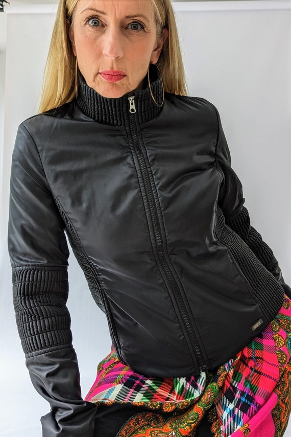 Vintage Black Lightweight Black Short Casual Fitted Ladies Jacket by Killer Loop