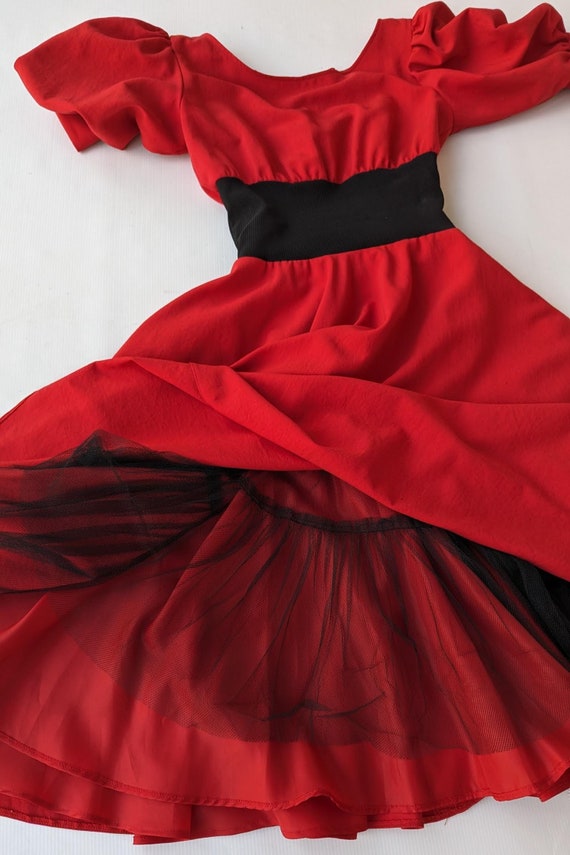 Vintage 1980s Zandra Rhodes Full Skirt Midi Dress, - image 9