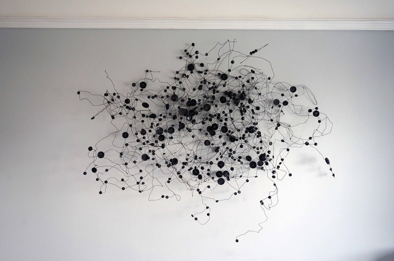 Abstract Metal Wall Sculpture Modern Wire Wall Art Etsy