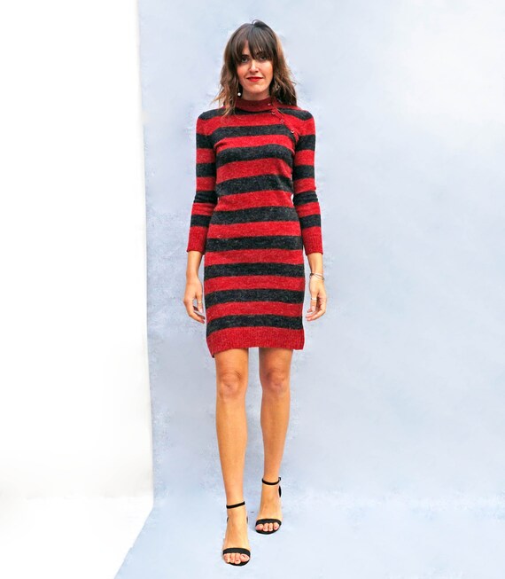 Red And Black Striped Sweater Dress Online Sales Up To 52 Off Lavalldelord Com