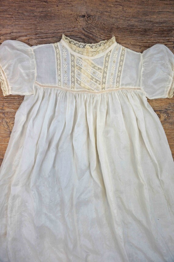 1920s Antique Silk Christening Gown, Parachute Silk B… Gem