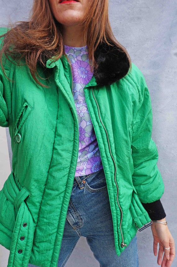 Vintage 1980s Green Mondi Ski Jacket, 80s Retro Ov
