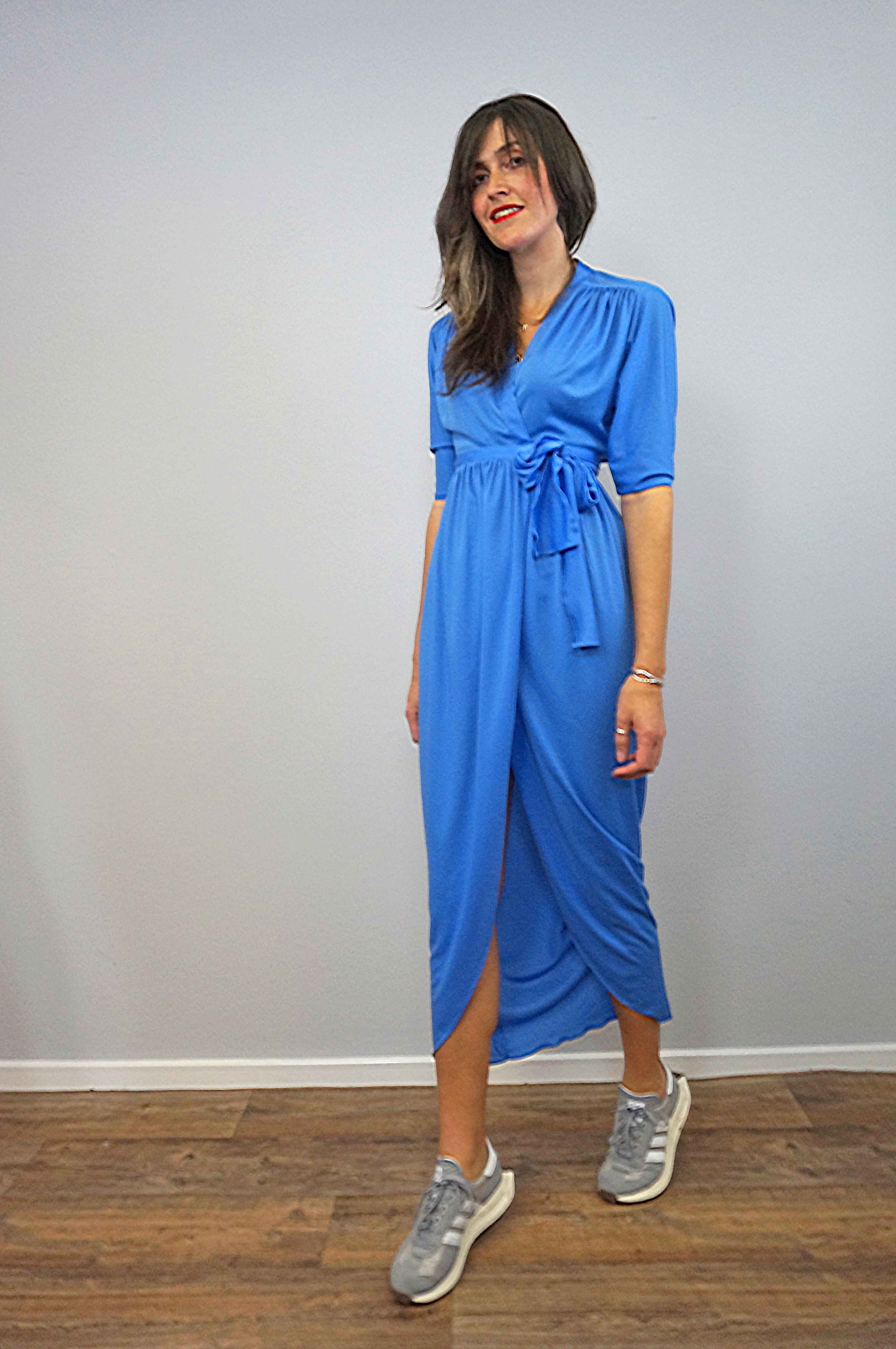 Vintage 70s Ossie Clark Wrap Dress Long Blue Wrap Dress With - Etsy UK