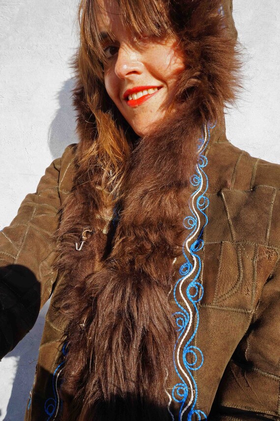 Vintage Embroidered Shearling Afghan Coat, 70s Pen