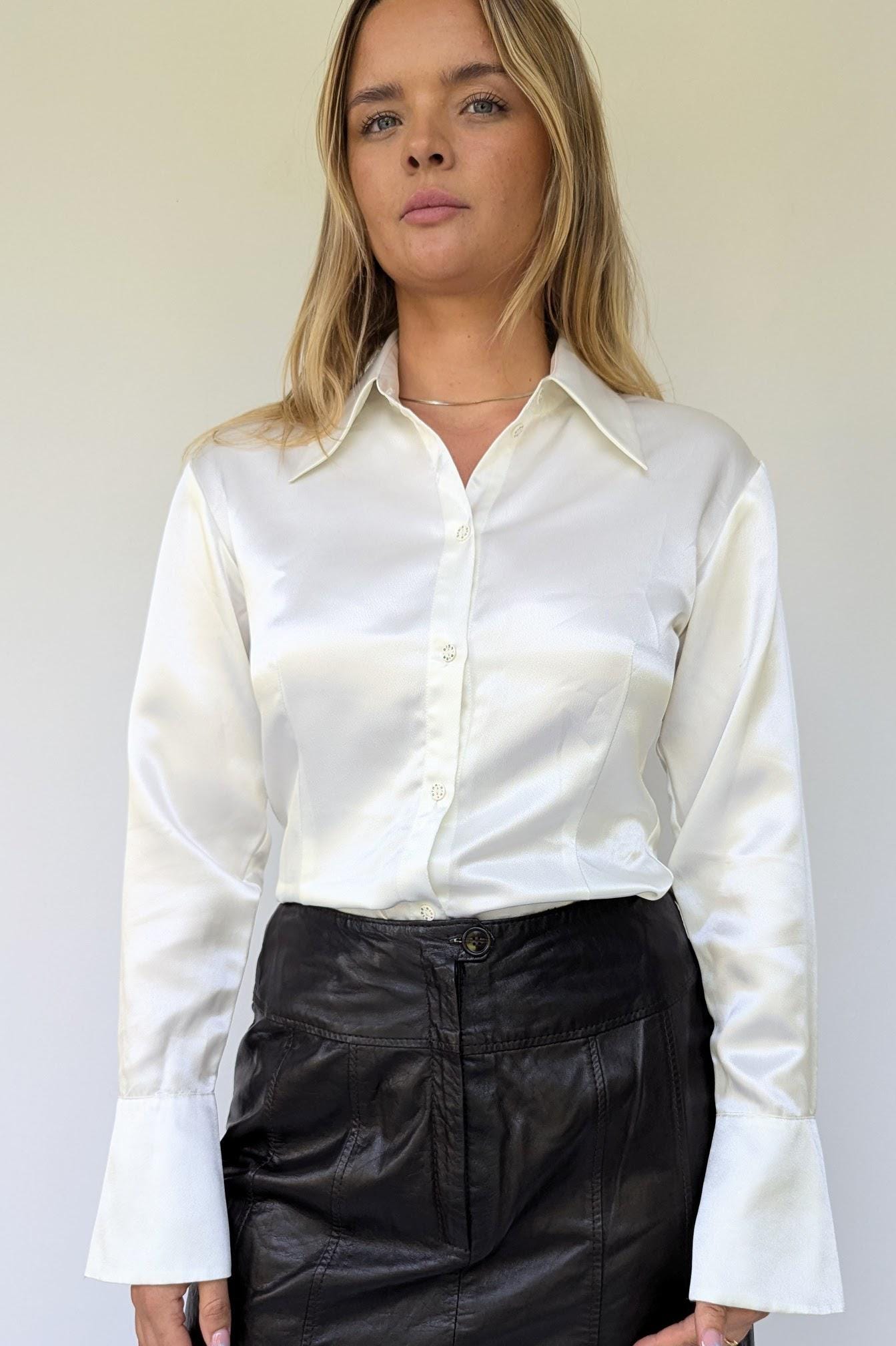 Satin Blouse Cream UK