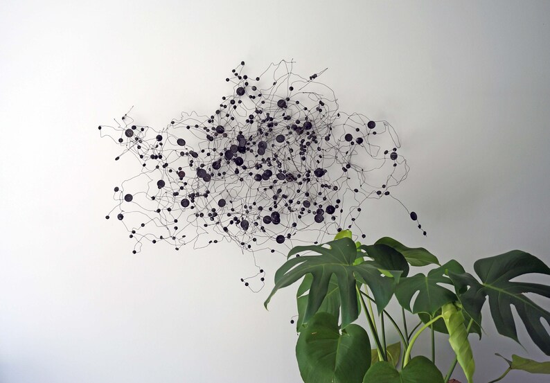 Abstract Metal Wall Sculpture Modern Wire Wall Art Etsy