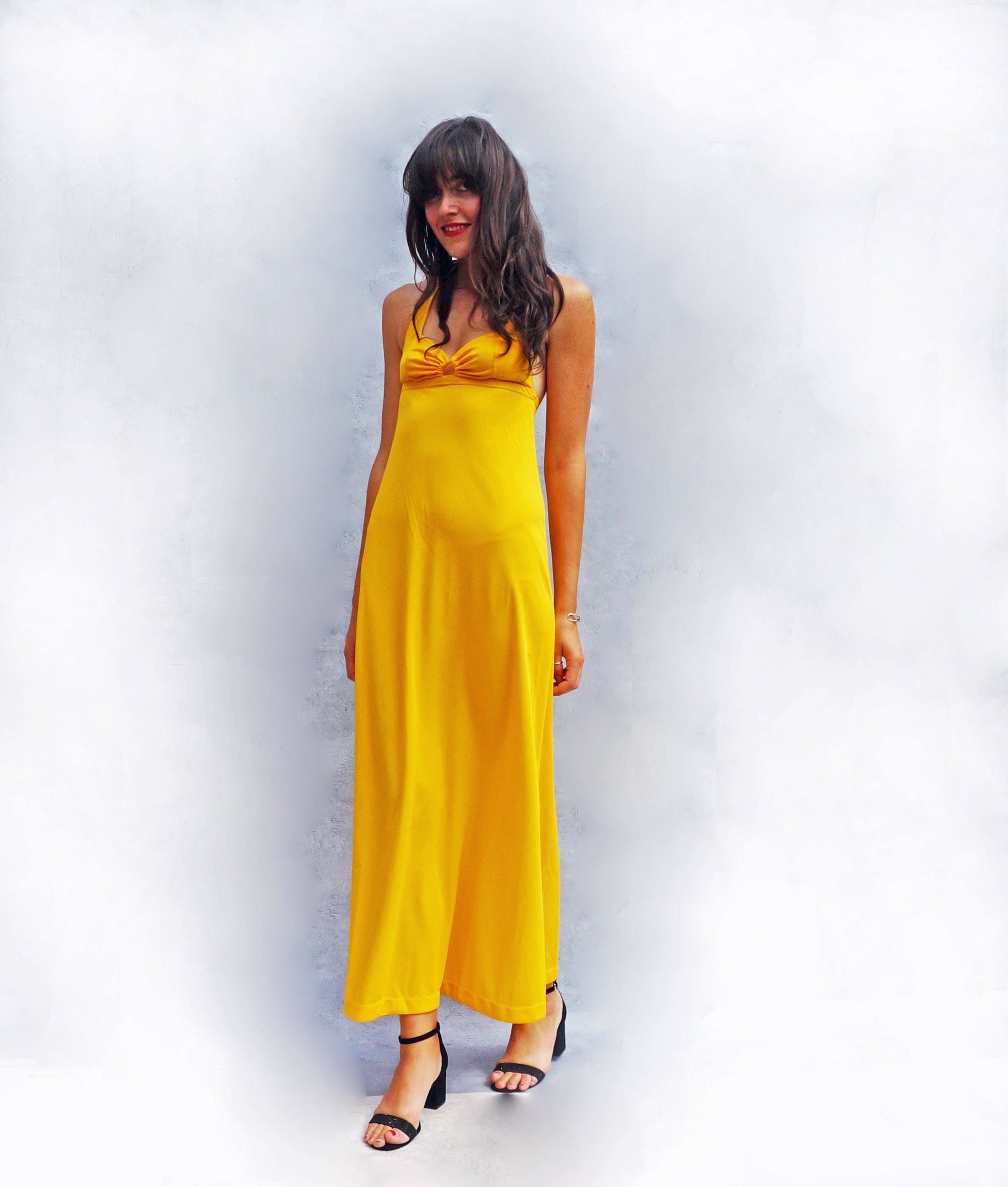 canary yellow maxi dress