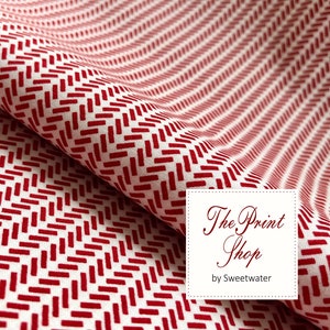 Scampolo di tessuto Moda "The Print Shop - Rosso lisca di pesce"