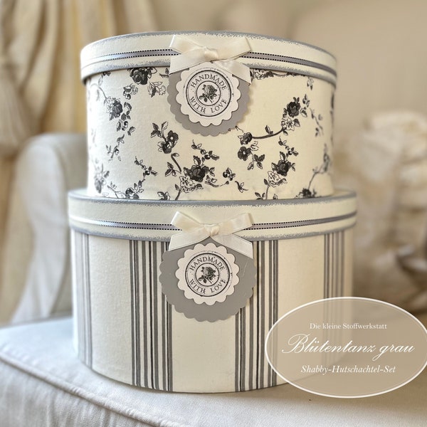 Shabby Boxenset "Blütenornament grau"