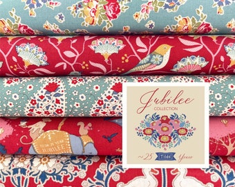 Tilda-Stoffpaket " Jubilee teal - red"