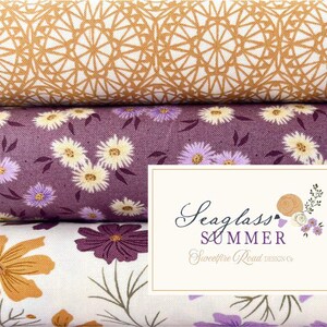 Moda-Reste-Stoffpaket " Seaglass Summer eggplant -yellow " Sweetfire Road