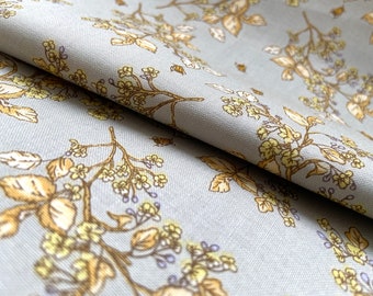 Remnant of Windham fabric "Tell the bees -Bee Blossom grey"