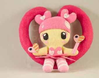 Amour / Poupée / Kawaii / Coeur / St Valentin / Rose / Pièce Unique