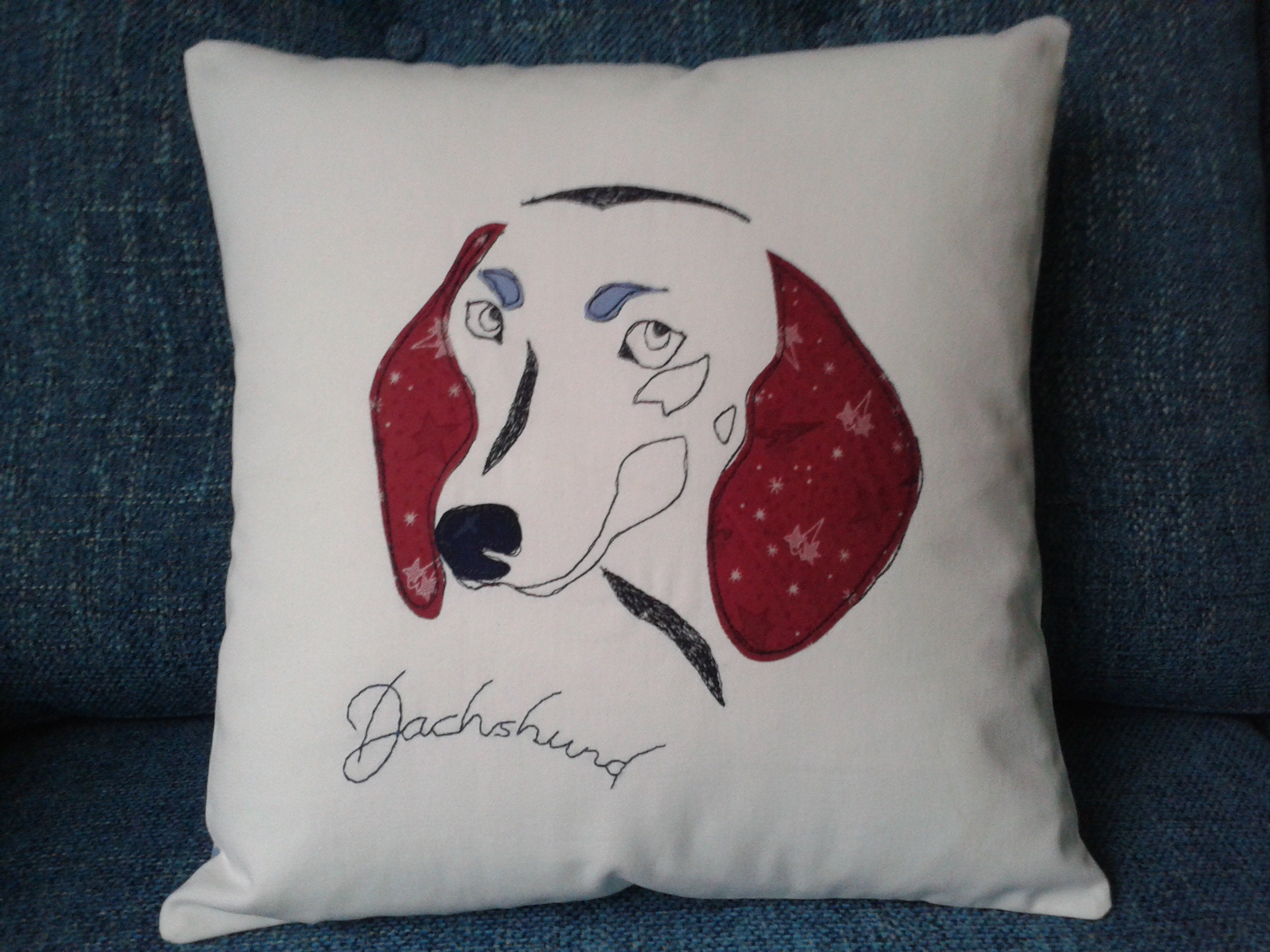 Couverture de Coussin Appliqué Dachshund