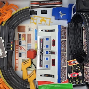 HUGE CUSTOM LOT Aurora Slot Cars with Counter Controllers and Sound Tower!