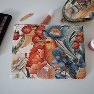 Bolsa con cremallera con pájaro, neceser, funda para teléfono, monedero