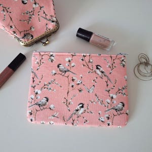 Bolsa con cremallera con pájaros, neceser, funda para teléfono, monedero, primavera