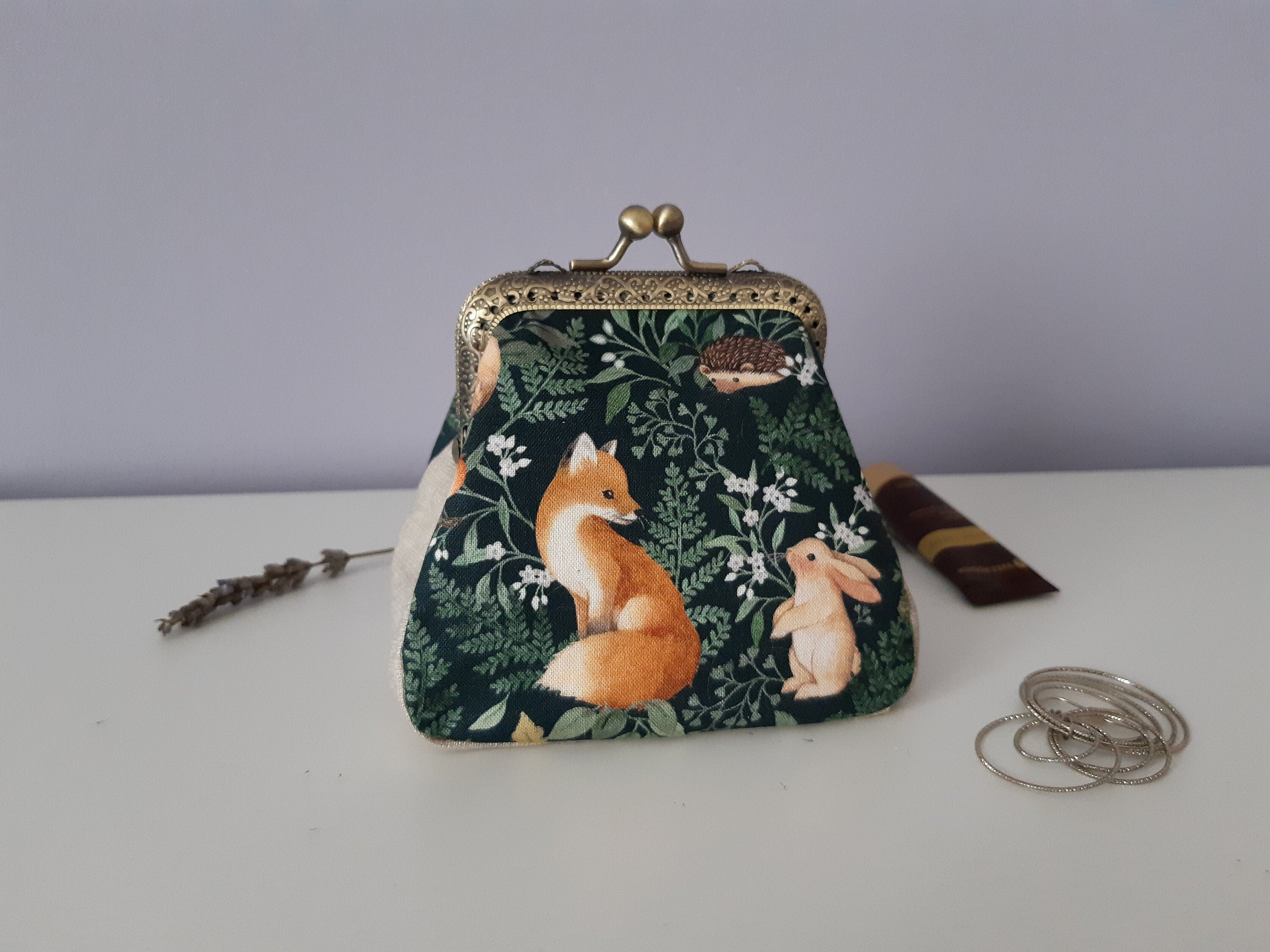 Cute magical orange owl clutch purse