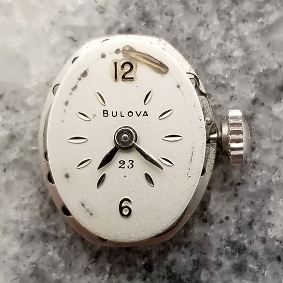 Vintage Bulova 14k White Gold Ladies Watch Face 1… - image 5