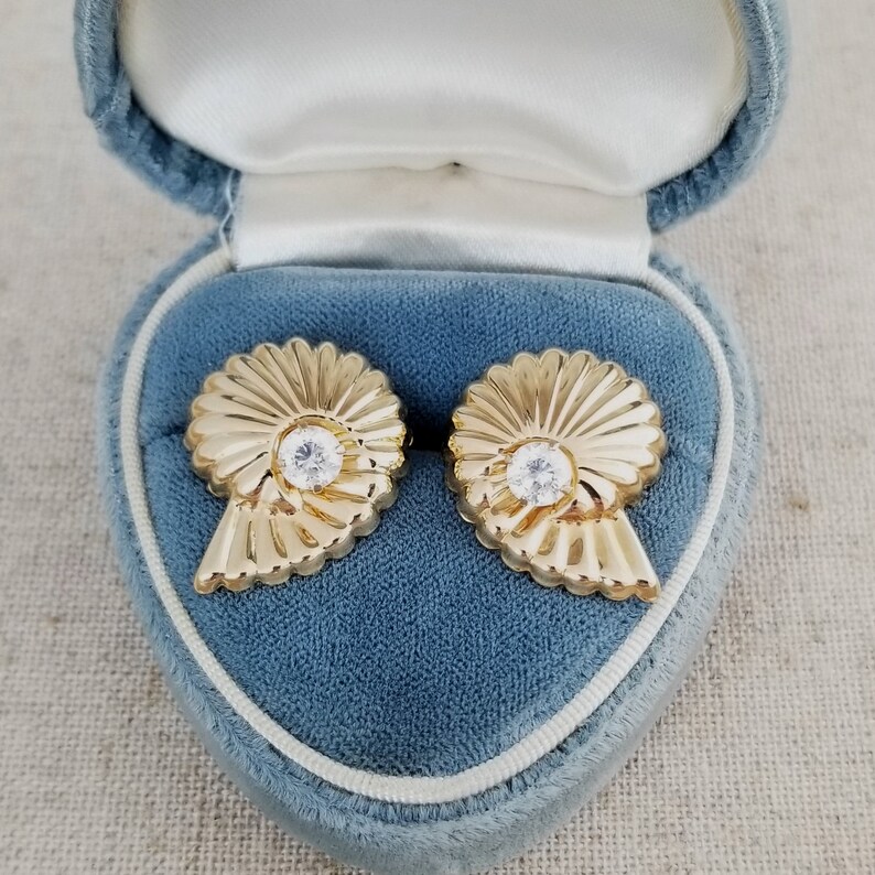 Minimal Estate Jewelry For Pierced Earring Posts 34 Inch Natural Design Modern Nautilus Shape 14k Spiral Shell Earrings Jackets
