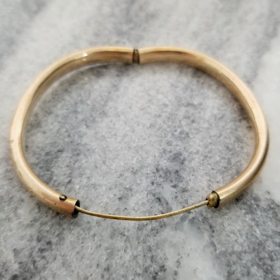 Vintage Floral Engraved Baby Bangle, 5 1/4 Inches… - image 4