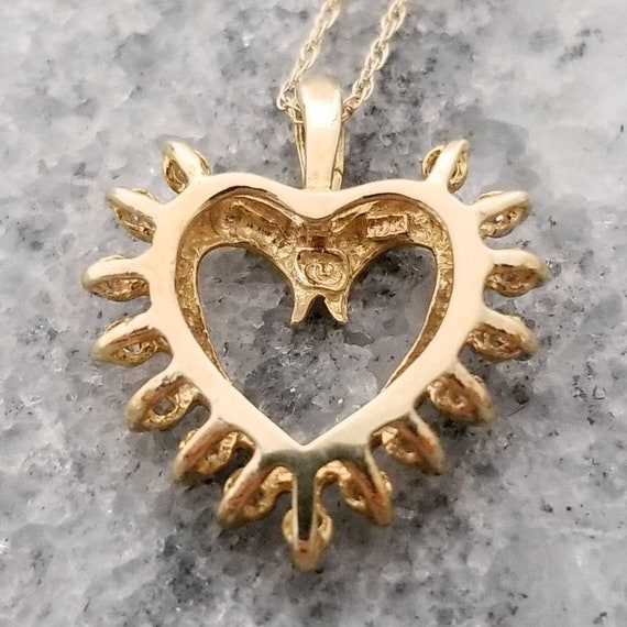 10k Diamond Heart Pendant and 18.5 Inch Thin Chai… - image 4