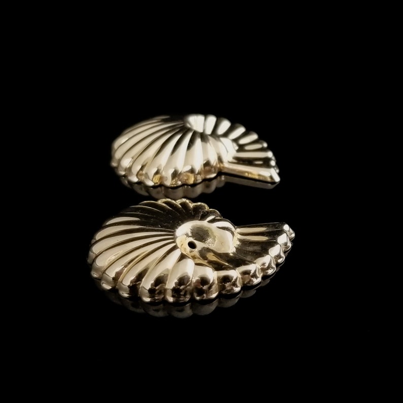 Minimal Estate Jewelry For Pierced Earring Posts 34 Inch Natural Design Modern Nautilus Shape 14k Spiral Shell Earrings Jackets
