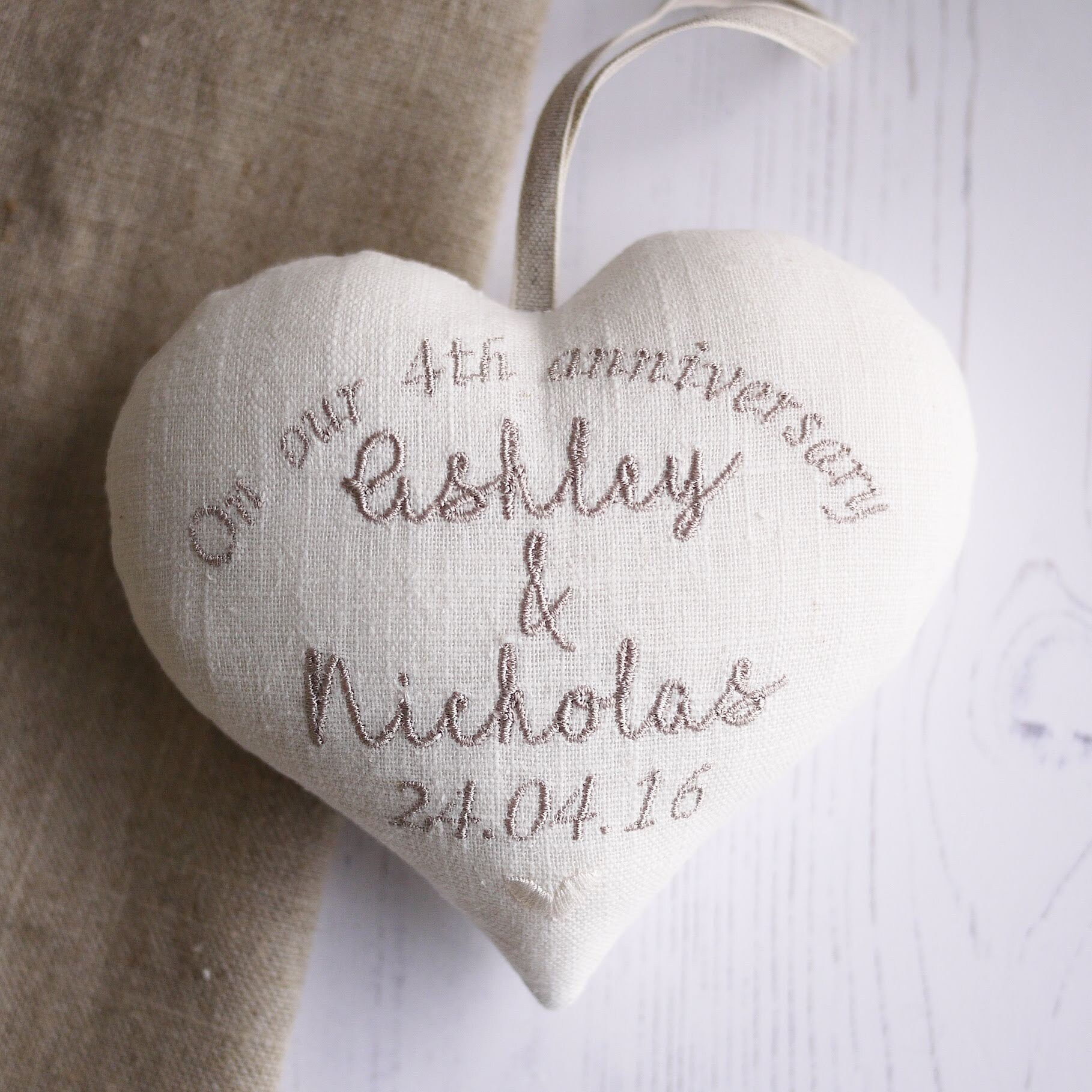 Linen Anniversary Gifts Personalised 4th Wedding Anniversary Etsy UK