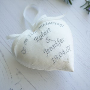 Personalised 12th Wedding Anniversary Gift, 12th anniversary gifts for couple, silk gifts, 12 year wedding anniversary