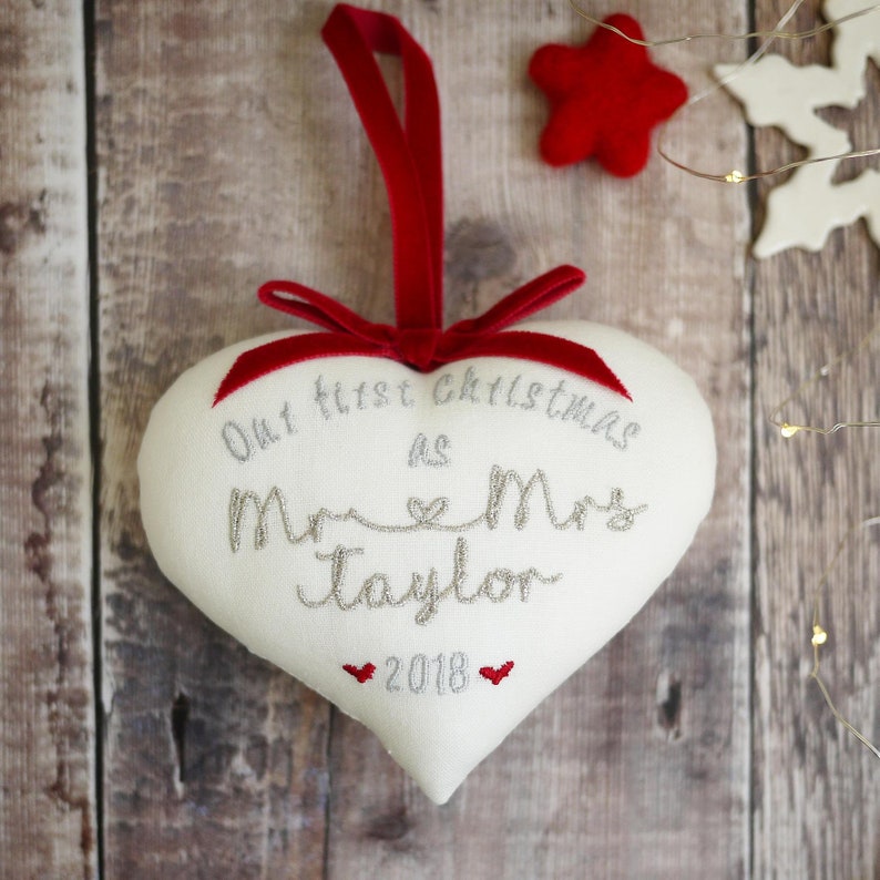 Our First Christmas as Mr and Mrs gift,Christmas wedding gift,newly wed gift,first married Christmas gift,Mr and Mrs Christmas decoration image 2