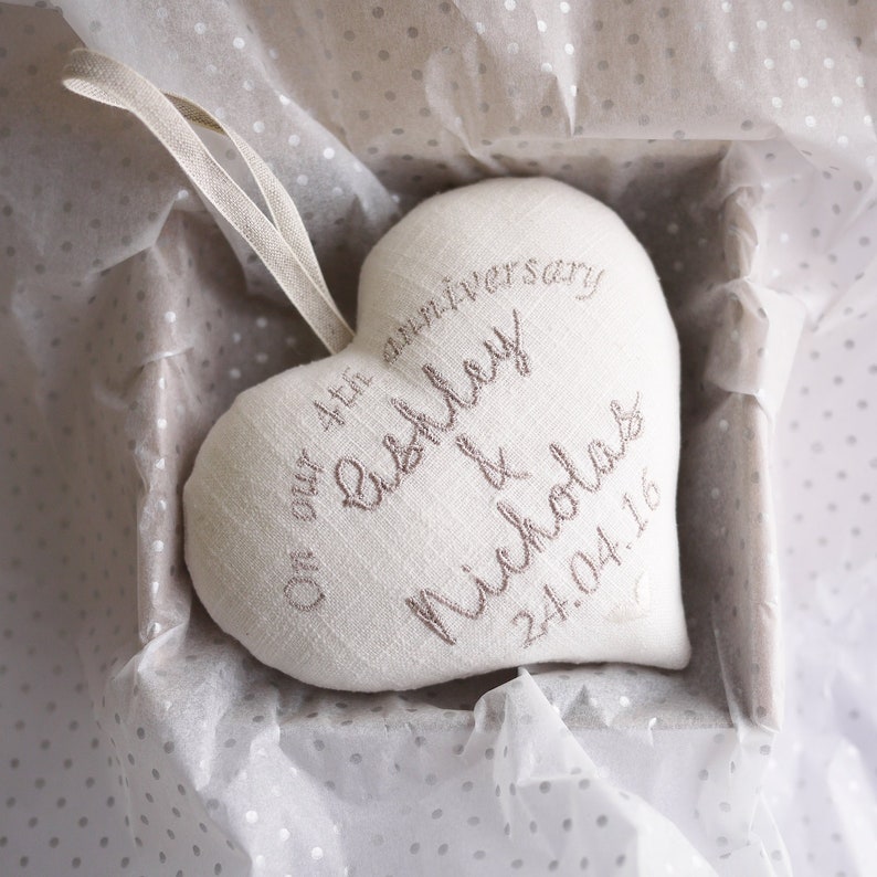 Linen Anniversary Gifts Personalised 4th Wedding Anniversary Etsy
