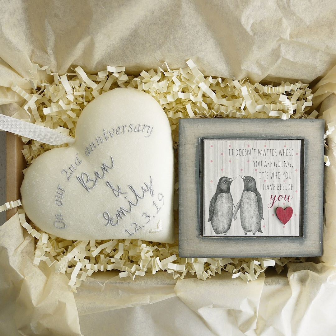 Cotton Wedding Anniversary Gift, Personalised 2nd Anniversary Gift