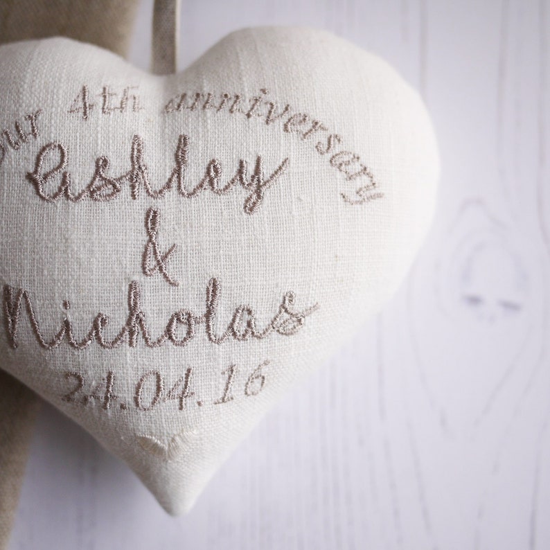 Linen Anniversary Gifts Personalised 4th Wedding Anniversary Etsy