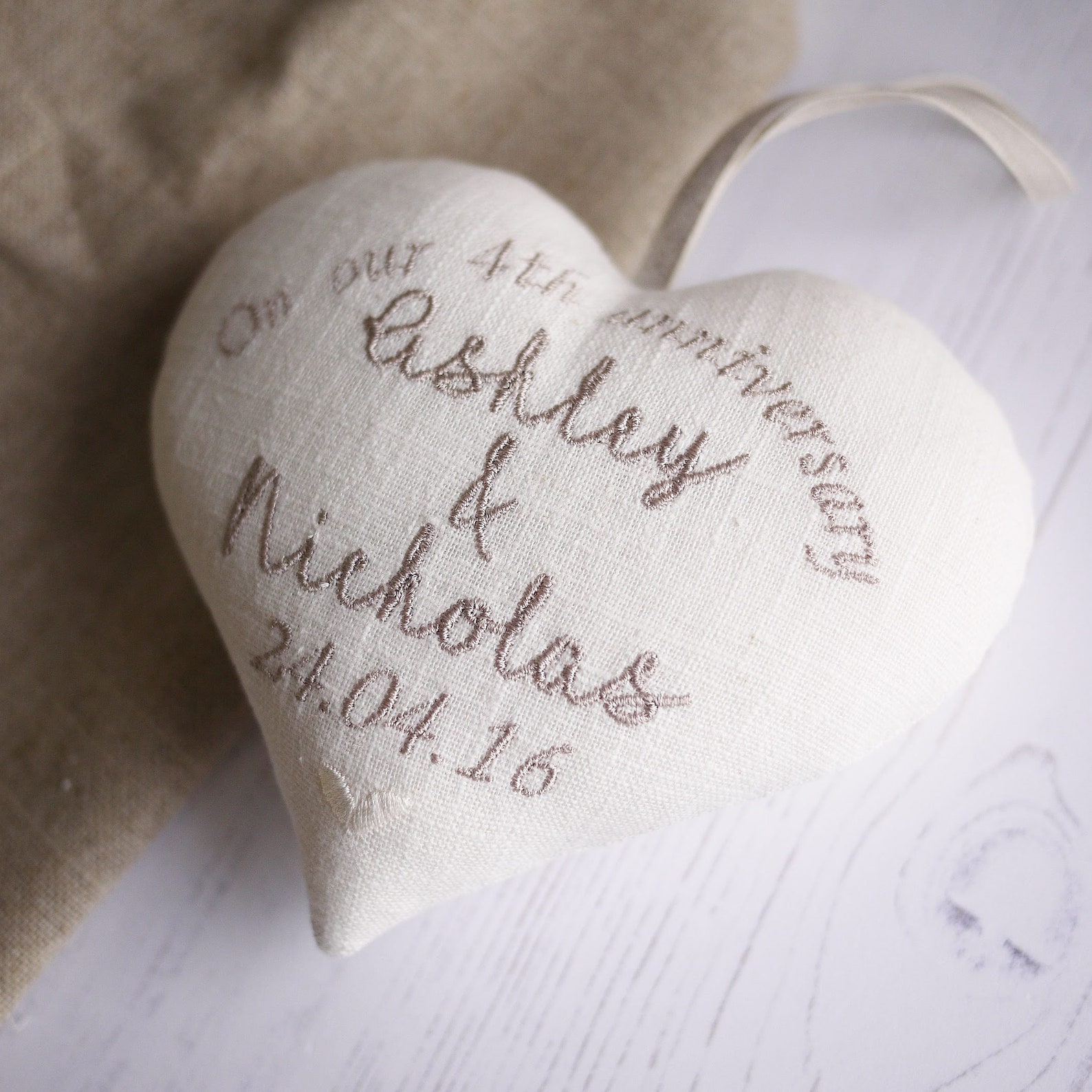 Linen Anniversary Gifts Personalised 4th Wedding Anniversary Etsy