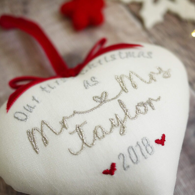 Our First Christmas as Mr and Mrs gift,Christmas wedding gift,newly wed gift,first married Christmas gift,Mr and Mrs Christmas decoration image 5