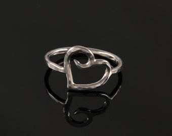 Spiral Heart Ring in Sterling Silver