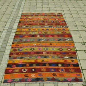 Vintage Kilim Teppich (gestickt) 44 "X 81"