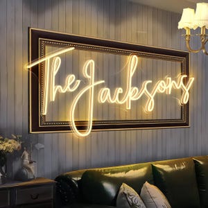Custom Family Name Neon Sign | Custom Wedding Neon Sign | Wedding Backdrop | Neon Bedroom Sign | Neon LED Light | Neon Art Home Decor Wall