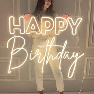 Birthday LED Sign | Happy Birthday Neon | Neon Sign Bedroom | Birthday Neon Sign | Neon Signs | LED Sign | Wall Decor | Birthday Party Decor