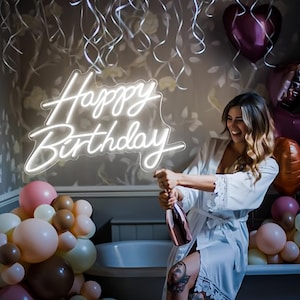 Custom Birthday Neon Sign | Happy Birthday LED Sign | Fun Party Decor | Personalized Birthday Gift | Home Decor | Handmade Birthday Sign