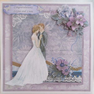 Handmade Large  Wedding Card,  3D Bride and Groom,Personalise