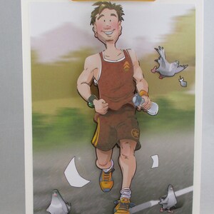 Coureur homme fait main, carte d'anniversaire jogger, fitness, 3D, découpage, personnalisation