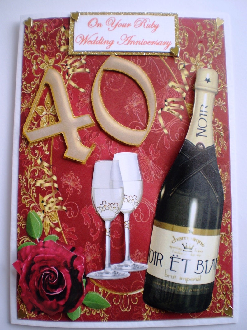 Handmade Ruby Anniversary Card