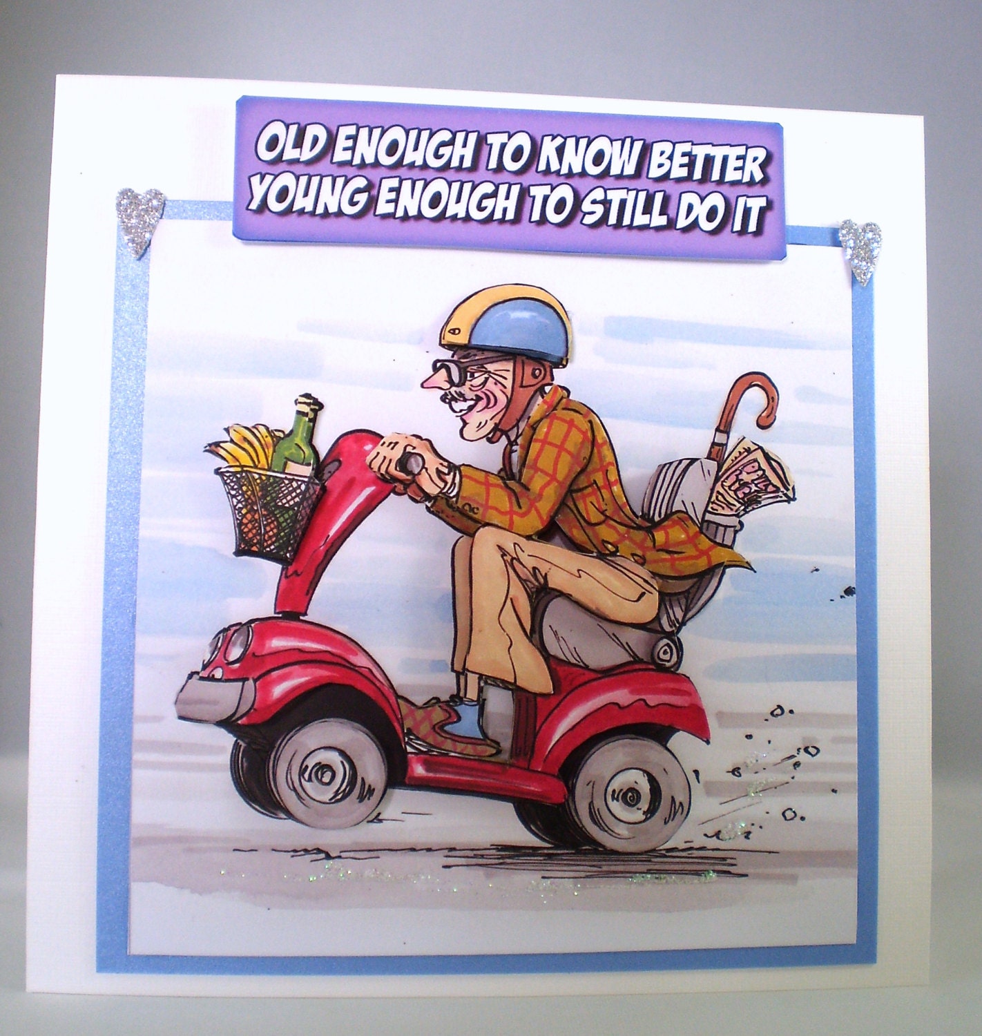Handmade Humorous Birthday Cardgrandad on Mobility Scooter3d Etsy