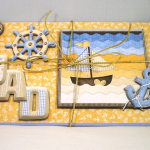 Portefeuille 3D fait main pour papa, nautique, anniversaire, fête des pères